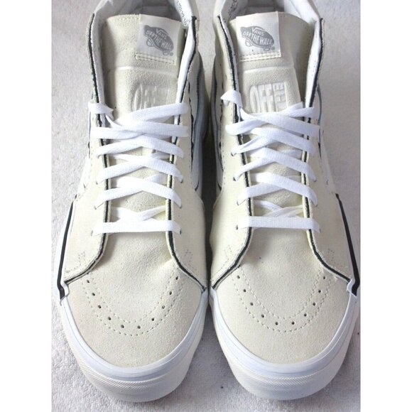 Vans Men's Sk8-Hi Reconstruct Marshmallow White Canvas Suede shoes Size 13 NIB - Picture 3 of 5